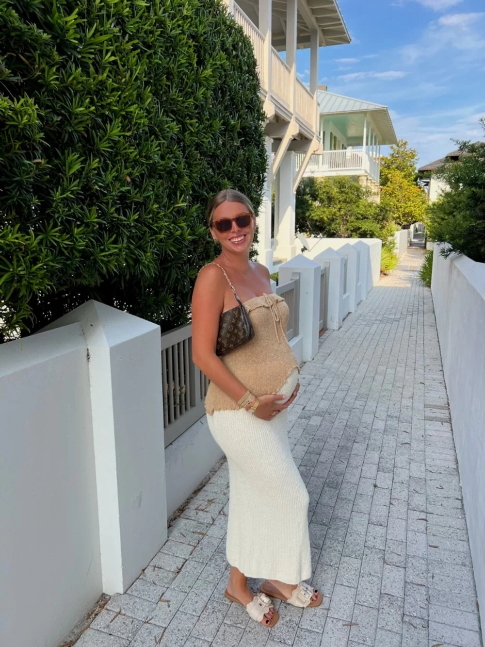 Cream Ribbed Knit Skirt - Picture 2 of 2